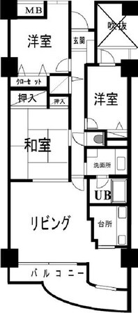 ライオンズマンション（６０８）の物件間取画像